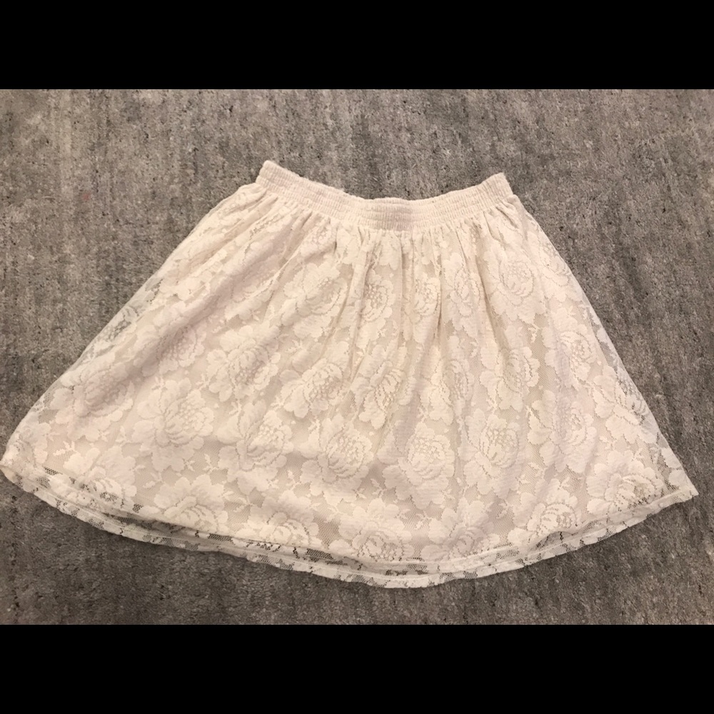Cream lace skirt
